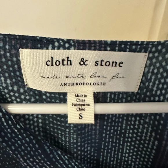 Anthropologie Blue and Black Patterned Top - Picture 3 of 4